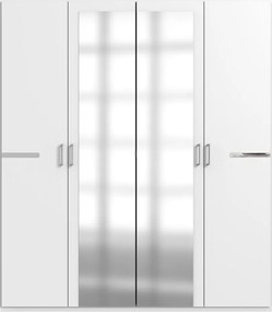 Šatníková skriňa so zrkadlami Anna, 180 cm, biela