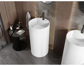 Mexen Ajax-02, voľnestojace umývadlo z konglomerátu 45x45x82 cm, biela matná, 26514500