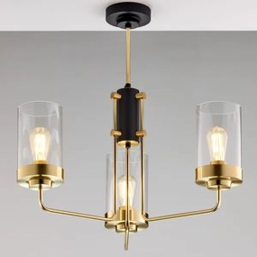 Jupiter 2087 - Luster na tyči RAMIREZ 3xE27/15W/230V zlatá/čierna
