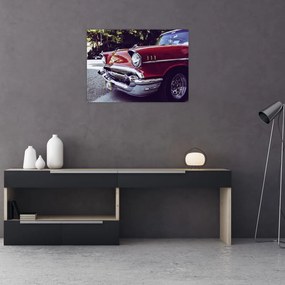Sklenený obraz starého auta (70x50 cm)
