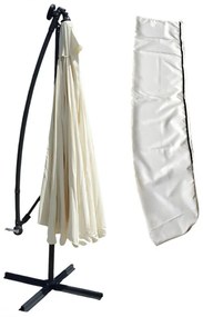 Záhradný slnečník 3,5 m so solárnym LED osvetlením – krémový, UV50+