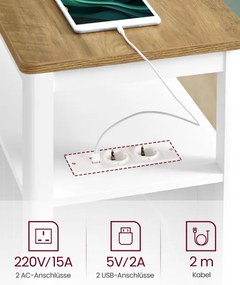 Príručný stolík so zásuvkami LET327W14