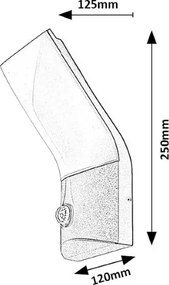RABALUX 77172 Tolna vonkajšie nástenné svietidlo so senzorom LED 10W/770lm 3000K IP54 čierna