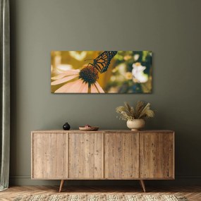 Obraz motýľa na kvetine (120x50 cm)