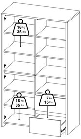 Biela/v prírodnej farbe vitrína v dekore duba 100x170x48 cm Next – Tvilum