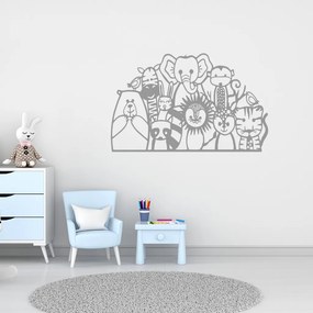 Veselá Stena Samolepka Africké zvieratká Farba: šedá, Veľkosť: 80 x 50 cm