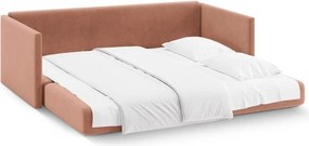 Ružová zamatová rozkladacia pohovka 209 cm Shannon – Cosmopolitan Design