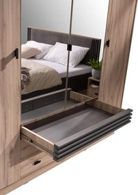 Šatníková skriňa s otočnými dverami Almo, 200 cm, dub estana/antracit