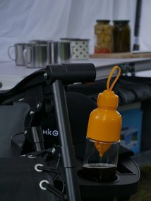 Garden Line SKLADACIA ZÁHRADNÁ STOLIČKA S OPIERKOU NA NOHY, VRECKOM A OPIERKOU NA HLAVU, ČIERNA *5934