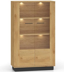 Vitrína Modesto 03 Dub/čierna