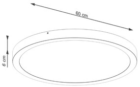 Stropné LED svietidlo Onyx 60, 1x LED 65w, 3000k, w