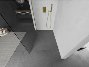 Mexen Kioto L, sprchová zástena Walk-In 70 x 200 cm, 8mm číre sklo, zlatý lesklý profil,800-070-103-50-00