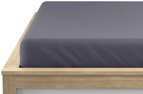 Napínacia plachta z mikrovlákna tmavo sivá 90 x 200 cm