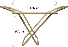 Drevený sušiak na bielizeň skladací – voľne stojací, veľký, svetlý