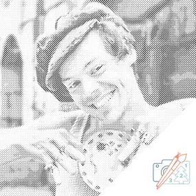 Gario Bodkovanie Harry Styles 19 Rozmery: 50 x 50 cm, Rámovanie: Iba zrolované plátno, Farba bodiek: Čierna