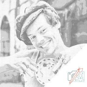 Gario Bodkovanie Harry Styles 19 Rozmery: 50 x 50 cm, Rámovanie: S vnútorným rámom, Farba bodiek: Čierna