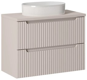 Závesná skrinka Nova Cashmere Beyond II s doskou a umývadlom 80 cm kašmírová