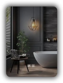 IREDA Kúpeľňové zrkadlo s LED osvetlením, 80 x 60 cm