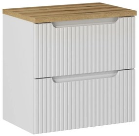 Závesná skrinka pod umývadlo Nova White I s doskou 60 cm biela/dub evoke