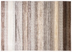 Moderný koberec s pruhmi v hnedých odtieňoch