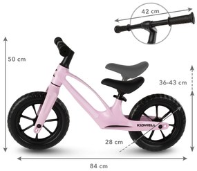 Kidwell Vito – ľahký magnéziový balančný bicykel 2,8 kg, EVA kolesá, ružový