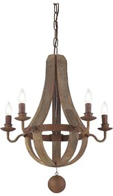 Ideal Lux - Luster na reťazi MILLENNIUM 5xE14/40W/230V pr. 52 cm breza/hnedá