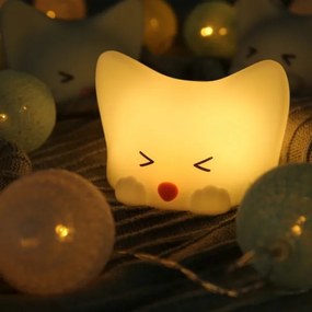 MegaLight - LED RGB Stmievateľná nabíjacia detská dotyková lampa CATTY CAT LED/5V