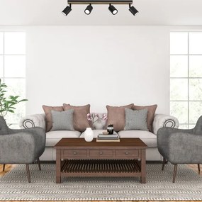 Bodové svietidlo TERRA 4xGU10/8W/230V čierna/dub