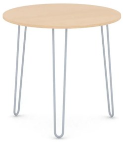 Okrúhly jedálenský stôl SPIDER, priemer 80 cm, sivo-strieborná podnož, buk