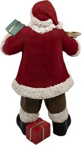 Vánoční dekorace socha Santa Claus s podnosem a dárkem - 56*50*91 cm
