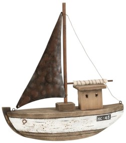 Drevená dekorácia prírodná loďka Boat M - 28*7*31 cm