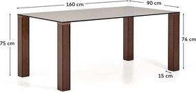 Sklenený jedálenský stôl 90x160 cm Adularia – Kave Home