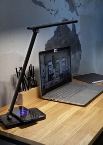 NOWODVORSKI Stolná LED lampa s možnosťou dobíjania telefónov STYLE LED, 10W, teplá-studená biela, čierna