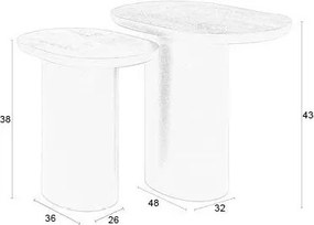 Odkladacie stolíky v súprave 2 ks s doskou z mangového dreva 37x56 cm Bela – White Label