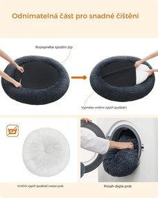 Plyšový pelíšek pro psy CALMIN XXL 100 cm šedý