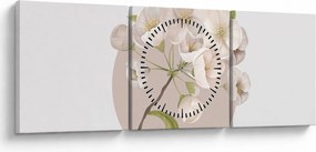 Obraz - Bloom with grace N⁰2 (s hodinami) (90x30 cm)