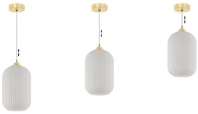 Závesné svietidlo Riffle 4, 1x biele sklenené tienidlo, g