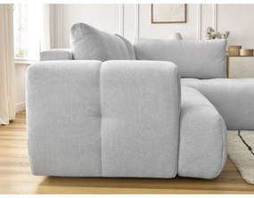 Svetlosivá rozkladacia/s úložným priestorom rohová pohovka (pravý roh/do L) Fuji – Bobochic Paris