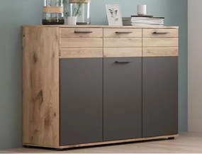 Komoda so zásuvkou Mason 120 cm, dub/šedá%