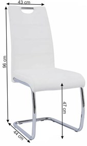 Kondela Jedálenská stolička, biela/svetlé šitie, ABIRA NEW
