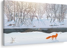 Obraz - Líška v zimnej krajine (90x60 cm)