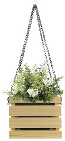 AMADEA Drevený závesný obal s kvetináčom, 27x27x21 cm, český výrobok