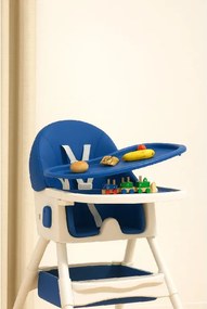 Stolička na kŕmenie KDK03 4v1 modrá + košík a kolieska ZDARMA