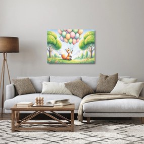 Sklenený obraz – Šťastná líška (70x50 cm)