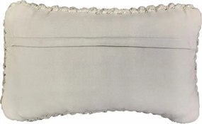 Béžovo-strieborný vankúš s veľkými okami Kian Rope - 30*50 cm