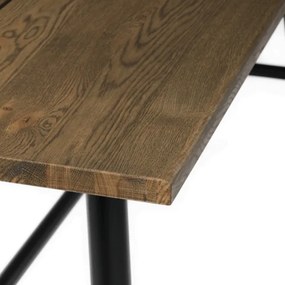 Jedálenský stôl 180x90 cm HT-T1818 WAL orech / čierne nohy
