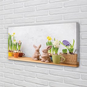 Obraz na plátne kvety králiky 120x60 cm
