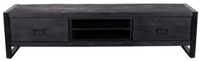 TV skrinka z mangového dreva Stockton Black 180 cm Mahom