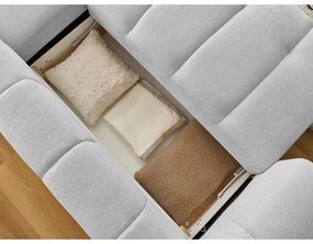 Svetlosivá rozkladacia/s úložným priestorom rohová pohovka (pravý roh/s leňoškou) Fuji – Bobochic Paris