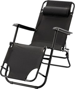 Garden Line SKLADACIA ZÁHRADNÁ STOLIČKA S OPIERKOU HLAVY, ČIERNA  *7838